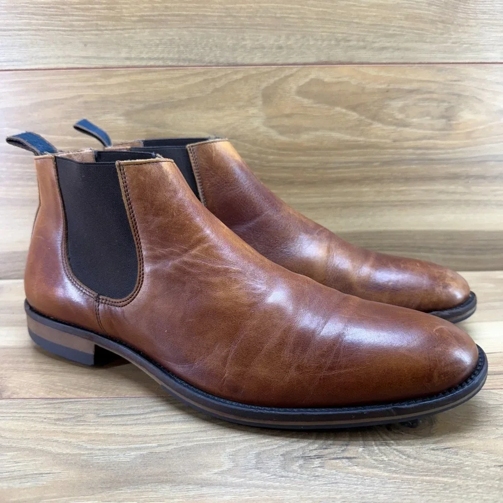 Rodd & Gunn Nicholls Street Chelsea Boot Mens 12 EU 45 Cognac Leather Casual
